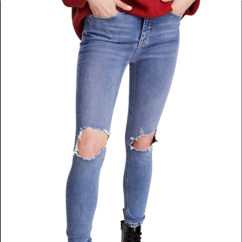 Free people ripped skinny jeans
